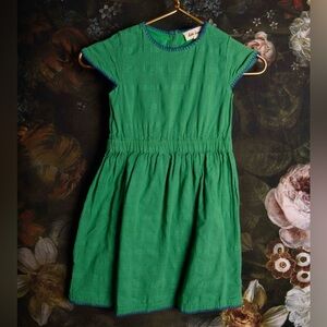 Hello Simone designer girls dress in green and blue size 6 NWOT